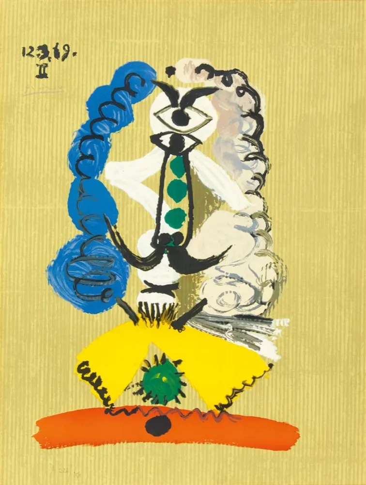 Литография Picasso - Pablo Picasso- Portrait Imaginaires 12.3.69 II