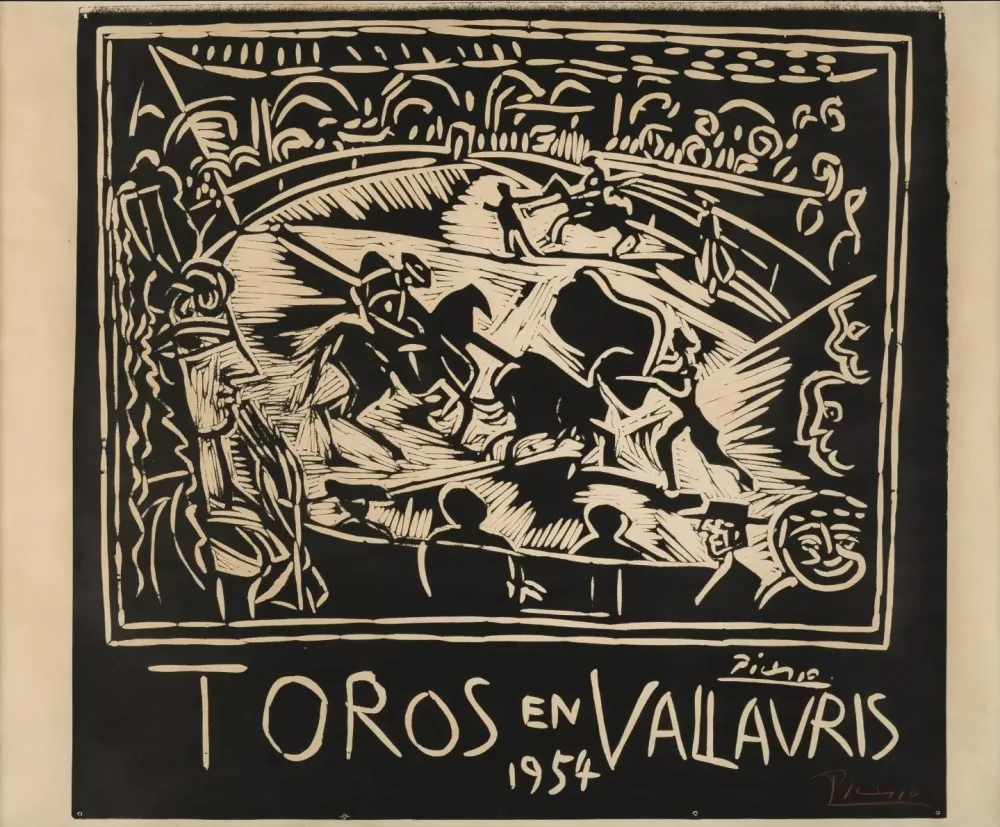 Линогравюра Picasso - Pablo Picasso Toros en Vallauris 1954 Linocut / Signed