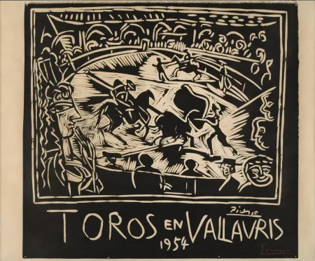 Линогравюра Picasso - Pablo Picasso Toros en Vallauris 1954 Linocut / Signed