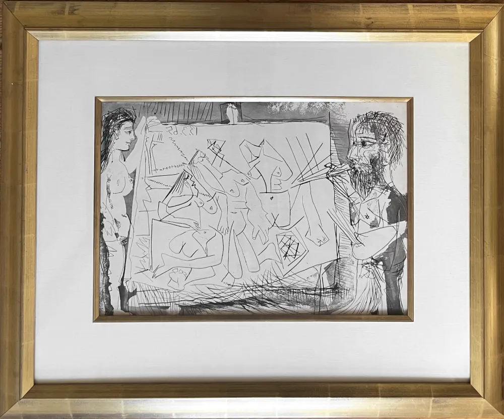 Нет Никаких Технических Picasso - Peintre a son Chevalet avec un Modele