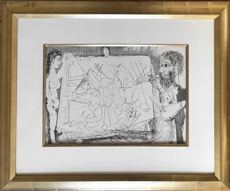 Нет Никаких Технических Picasso - Peintre a son Chevalet avec un Modele