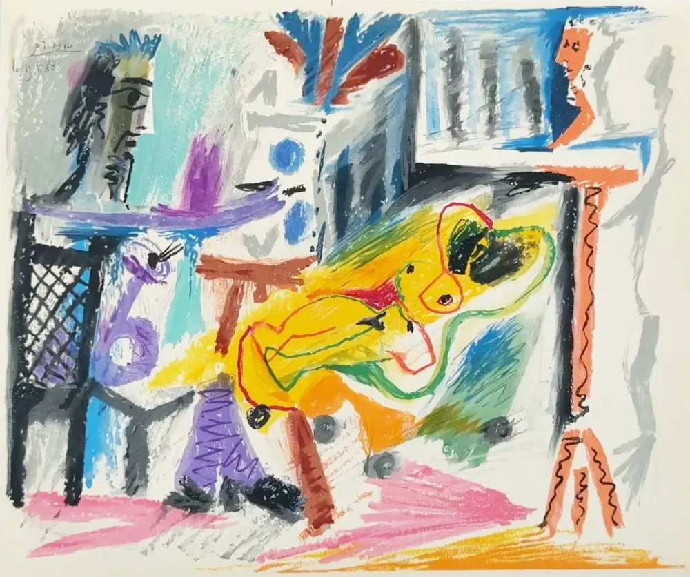 Литография Picasso - Peintre et modèle