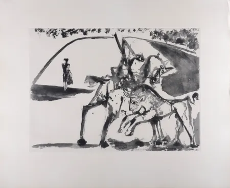 Акватинта Picasso - Picador et Torero dans l'arène, 1947