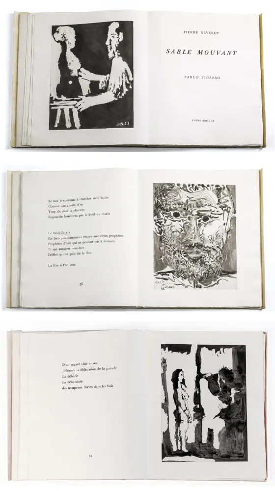 Иллюстрированная Книга Picasso - Pierre Reverdy. SABLE MOUVANT. 10 aquatintes originales (1966)