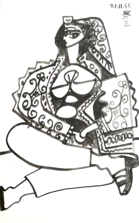 Литография Picasso - Portrait de femme
