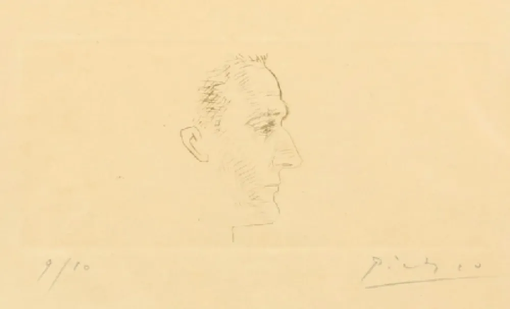 Гравюра Сухой Иглой Picasso - Portrait de Marcel Boudin