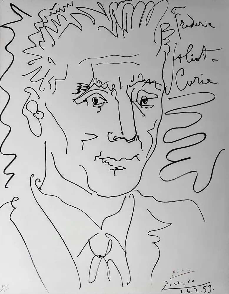 Литография Picasso - Portrait of Frederic Joliot-Curie