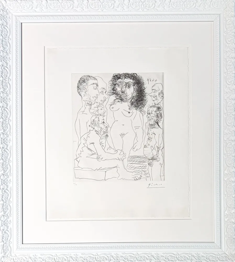 Гравюра Picasso - Réflexion du vieux peintre sur la femme