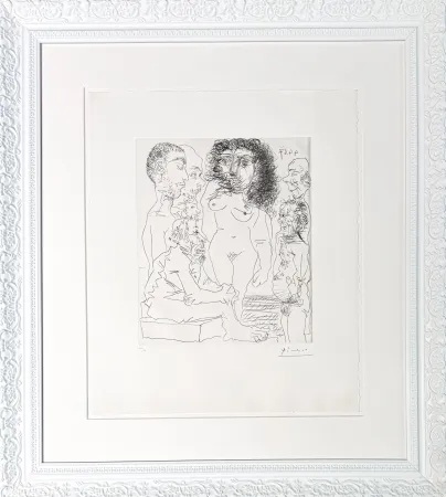 Гравюра Picasso - Réflexion du vieux peintre sur la femme