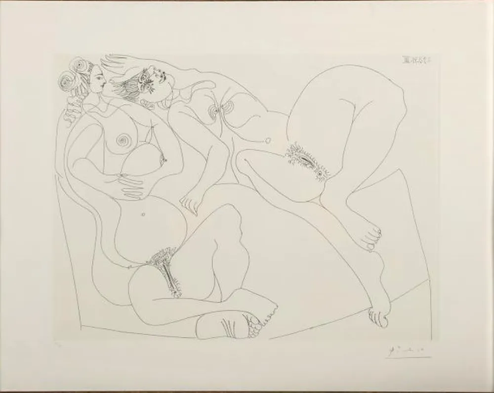 Офорт Picasso - Repos. Deux Filles Bavardant