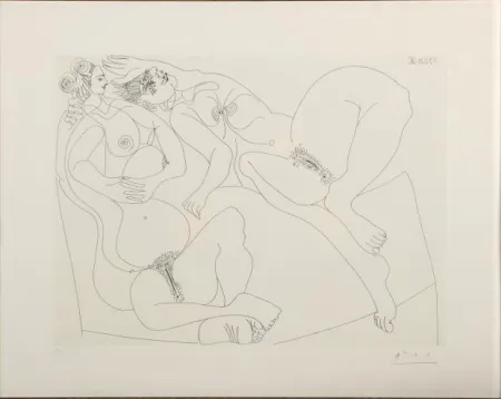 Офорт Picasso - Repos. Deux Filles Bavardant