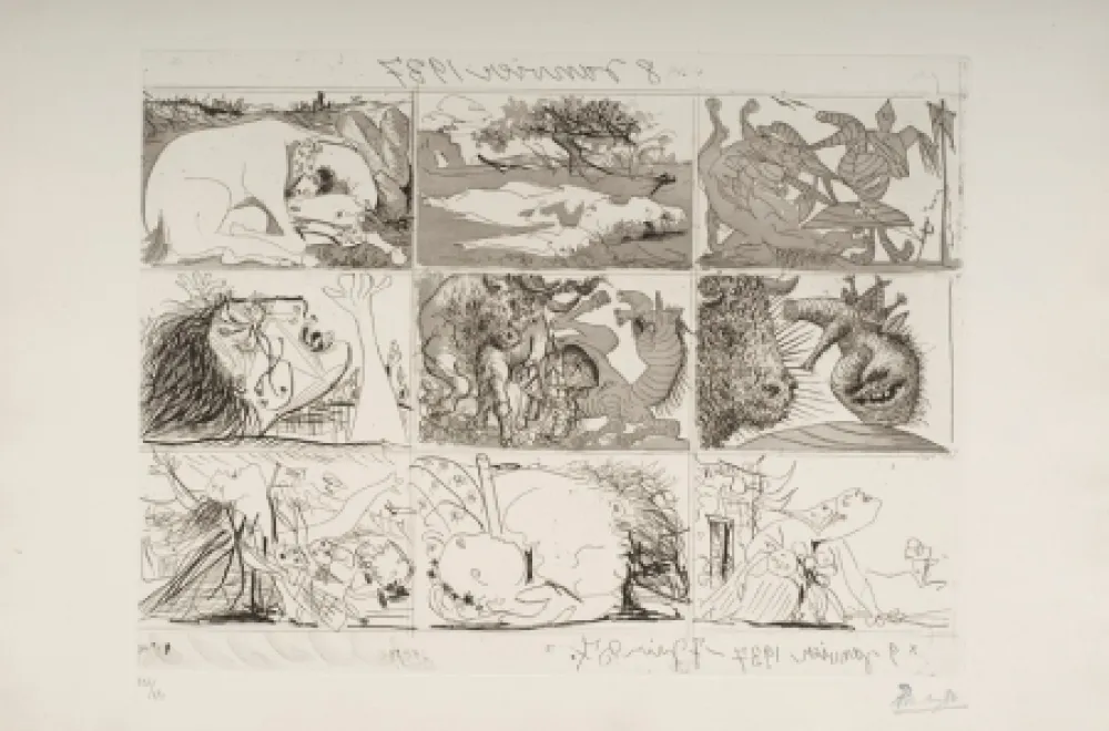 Офорт И Аквитанта Picasso - Sueno y Mentira de Franco