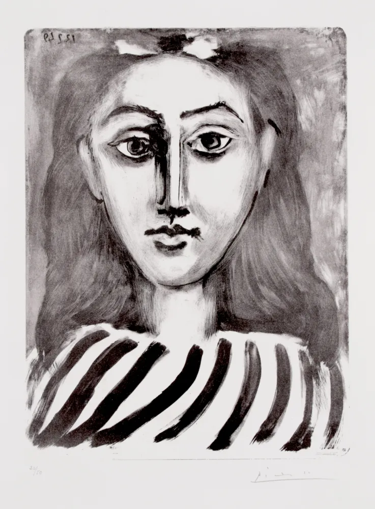 Литография Picasso - Tête de jeune fille – Portrait de Françoise