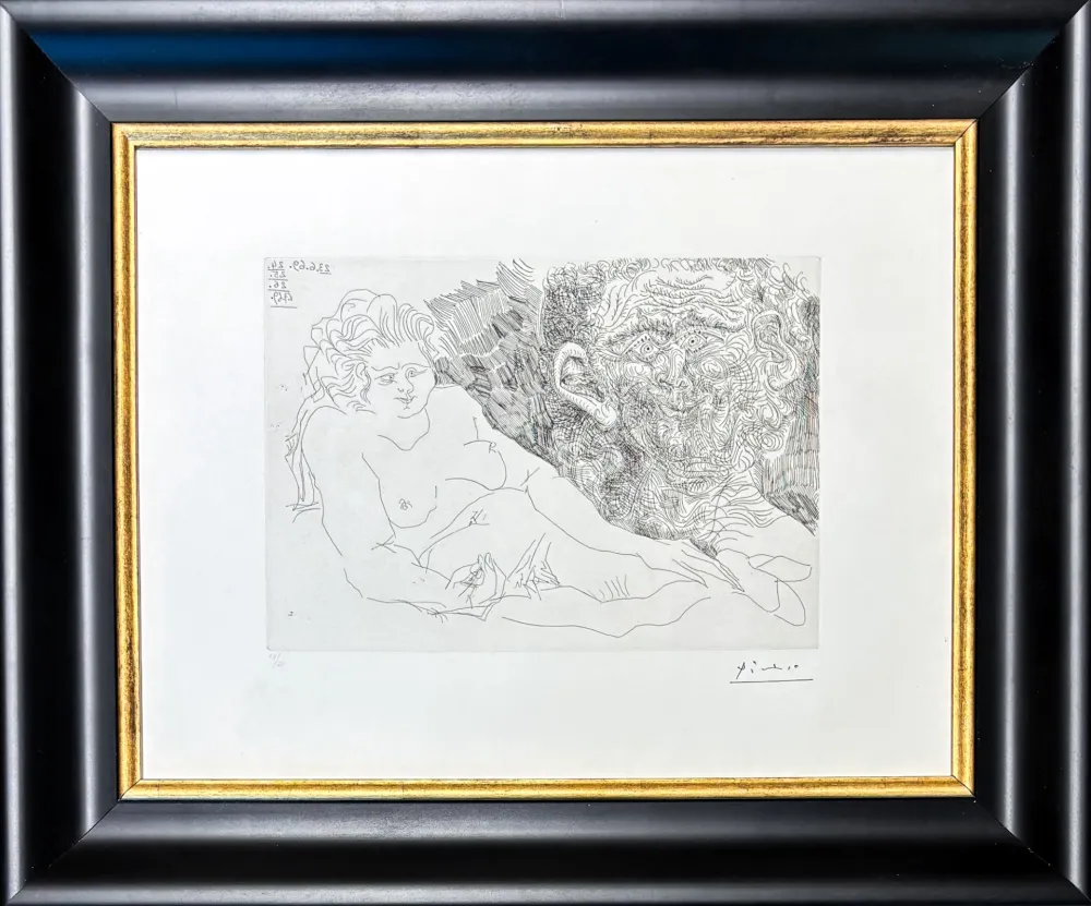Гравюра Picasso - VIEUX PEINTRE ET VIEUX MODELE