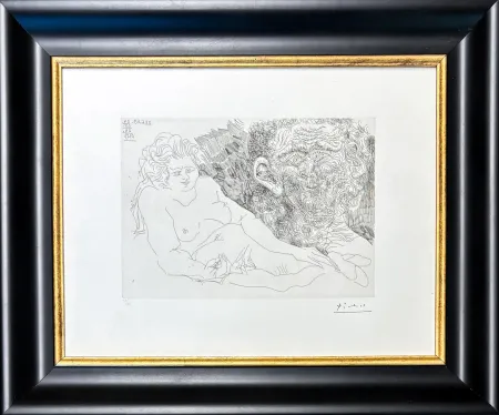Гравюра Picasso - VIEUX PEINTRE ET VIEUX MODELE