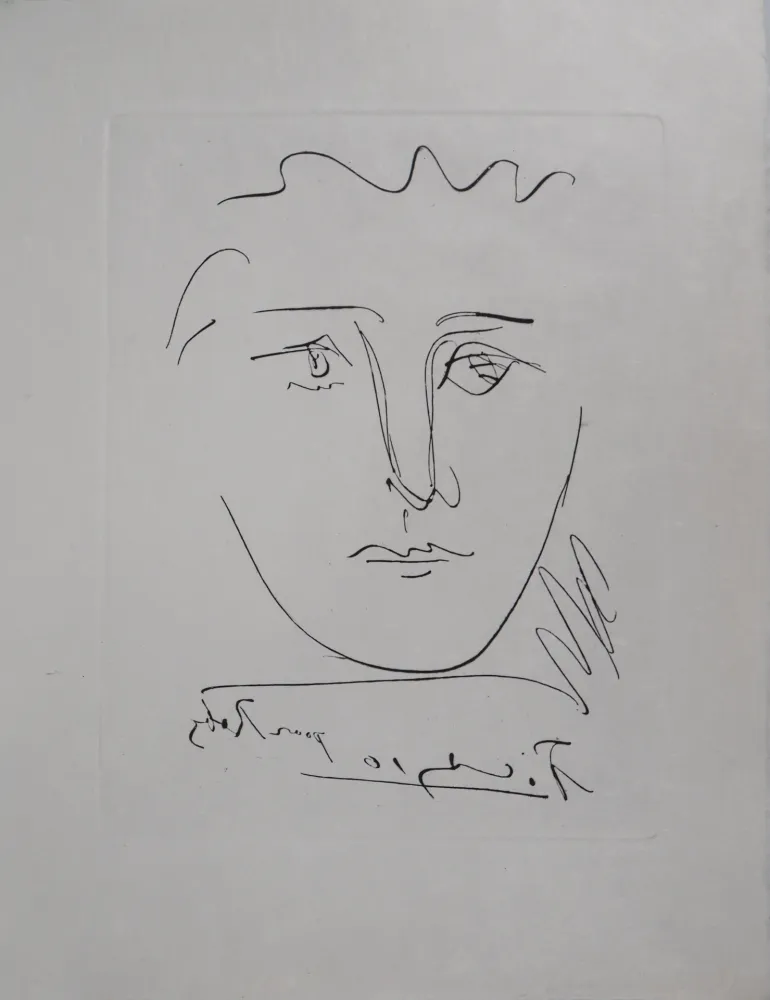 Гравюра Picasso - Visage pour Roby