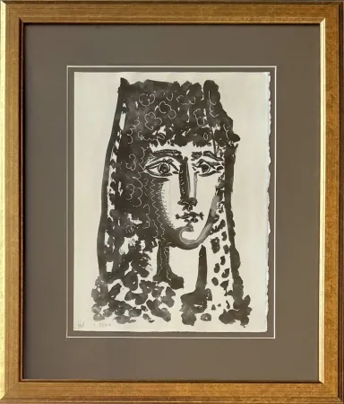 Акватинта Picasso - Woman Wearing a Mantilla