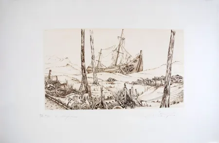 Гравюра Pierron - Le Naufrage