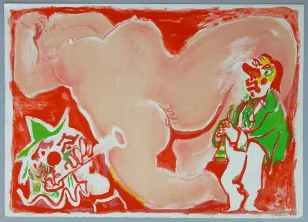 Литография Pignon - Hommage a Fellini