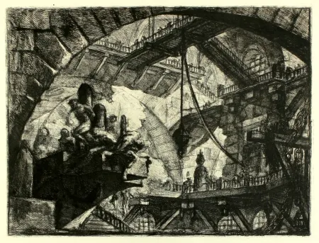 Гравюра Piranesi - Prisoners on a projecting Platform (Carceri X)