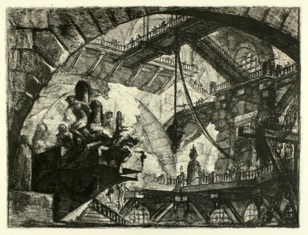Гравюра Piranesi - Prisoners on a Projecting Platform (No. 10 from 