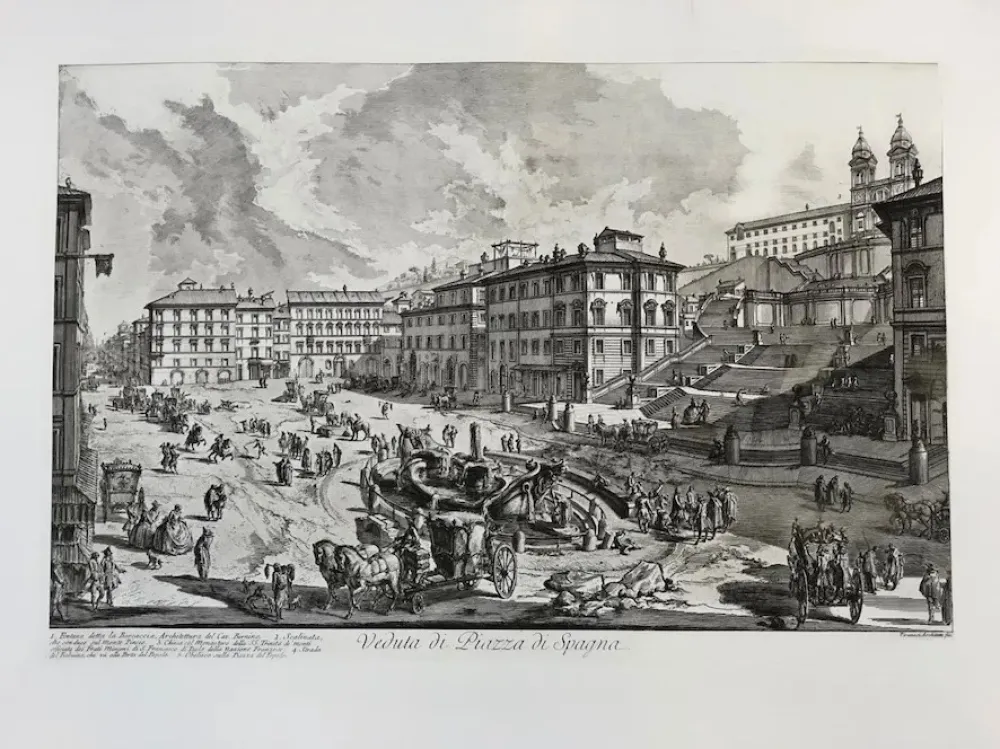 Офорт Piranesi - Veduta de la Piazza di Spagna