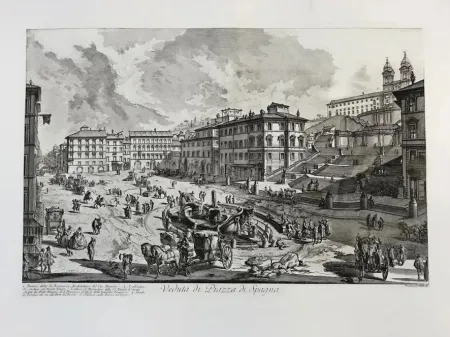 Офорт Piranesi - Veduta de la Piazza di Spagna