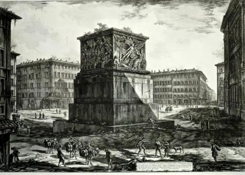 Гравюра Piranesi - Veduta del Piedestallo dell'Aposteosi, from 
