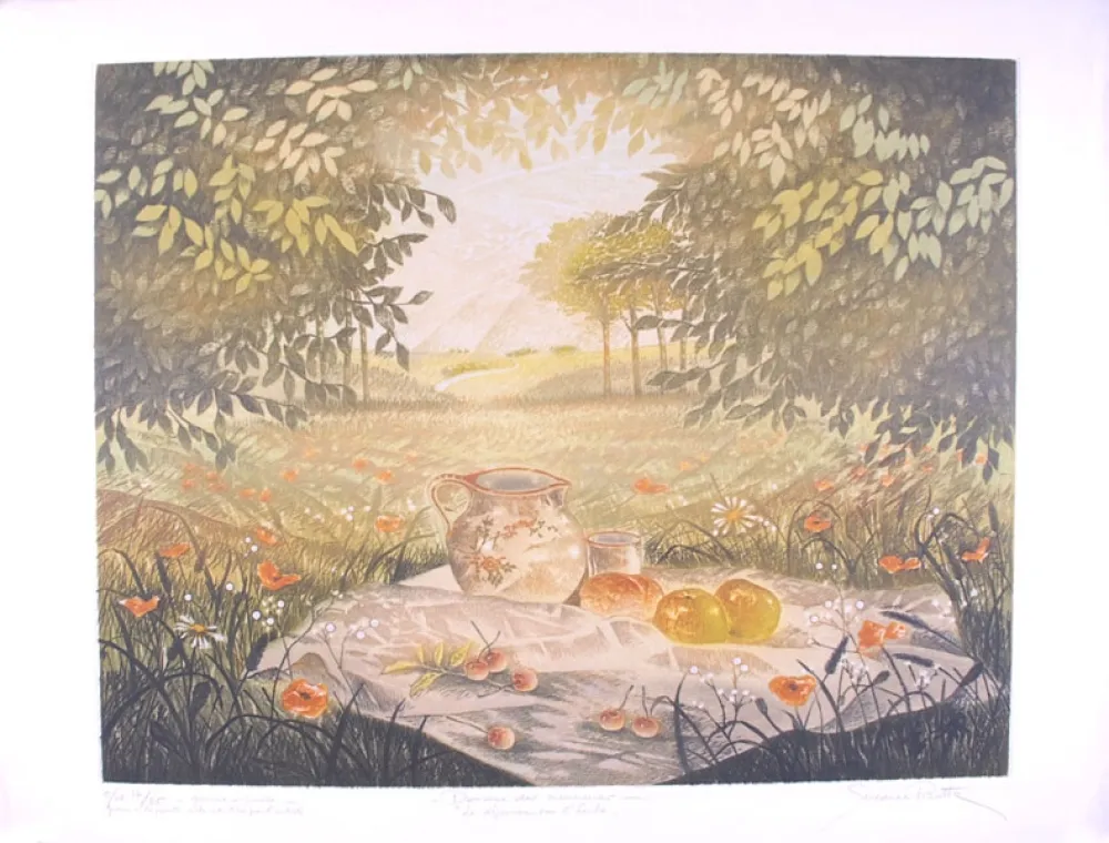 Гравюра Сухой Иглой Pirotte - Domaine des Murmures - Le déjeuner sur l'herbe