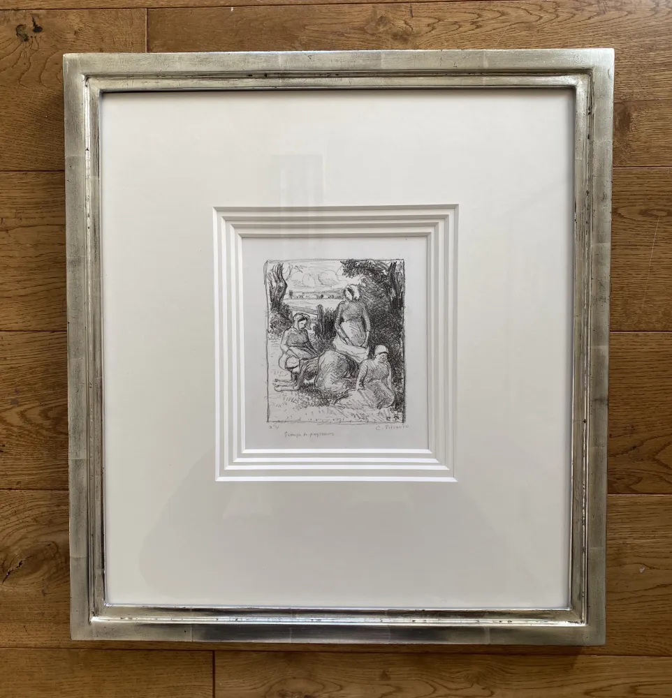 Литография Pissarro - Group de paysans 