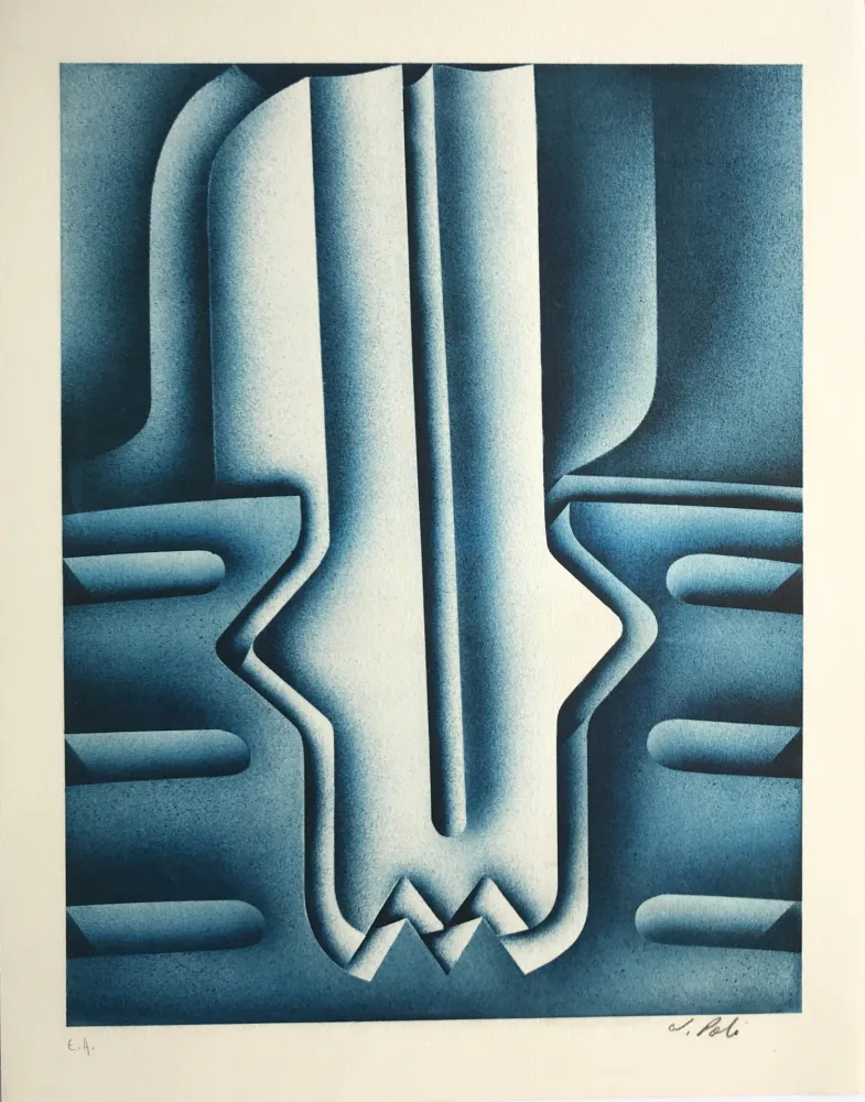 Литография Poli - Forage en mer