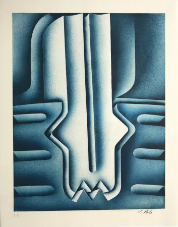 Литография Poli - Forage en mer