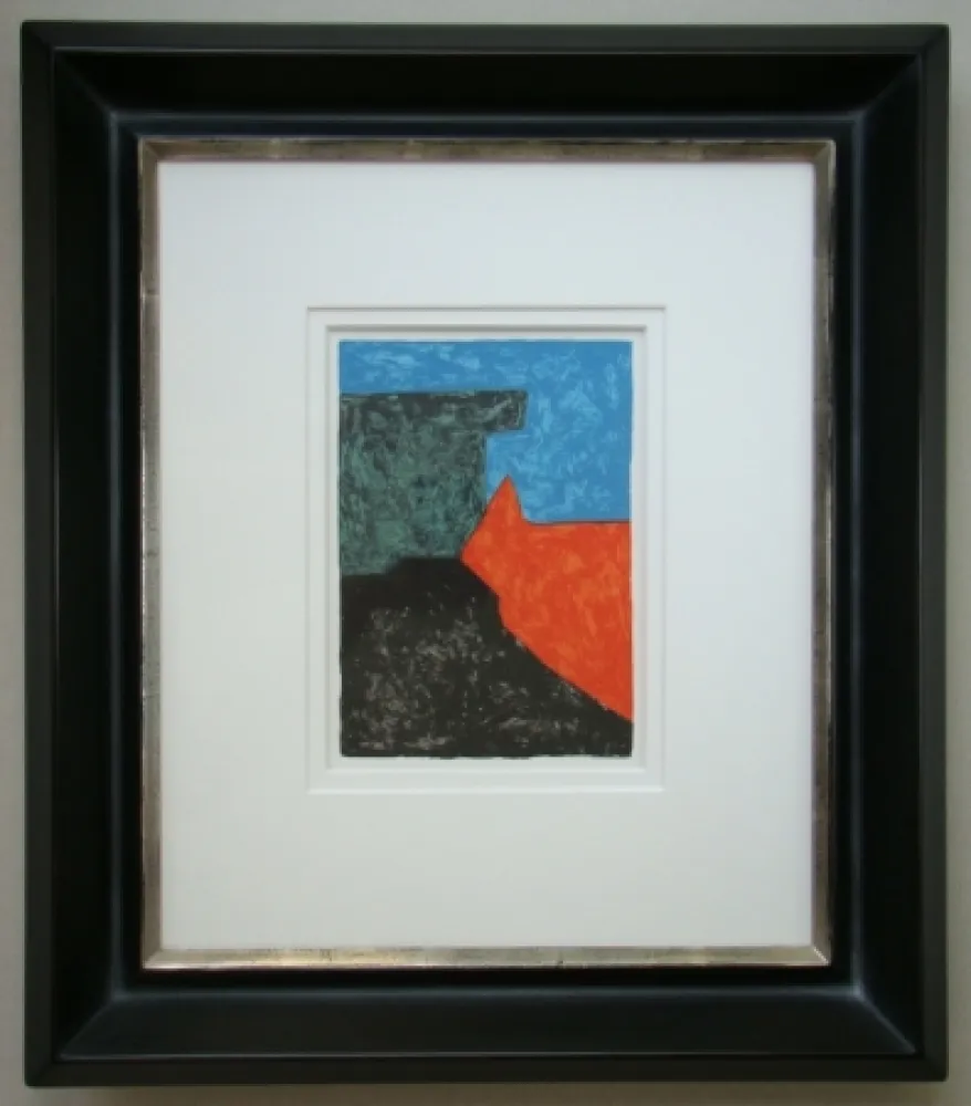 Литография Poliakoff - Composition noire, rouge, bleue et verte