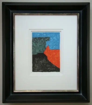 Литография Poliakoff - Composition noire, rouge, bleue et verte
