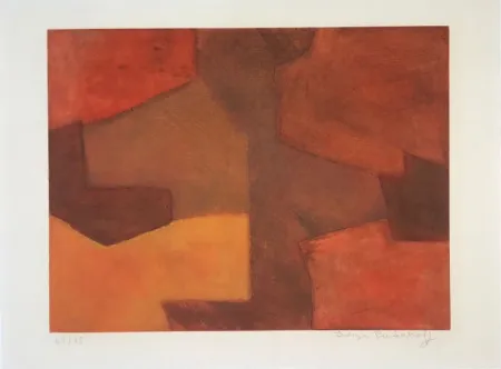 Гравюра Poliakoff - Composition orange et rouge XXIX 