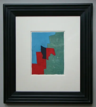Литография Poliakoff - Composition rouge, verte et bleue