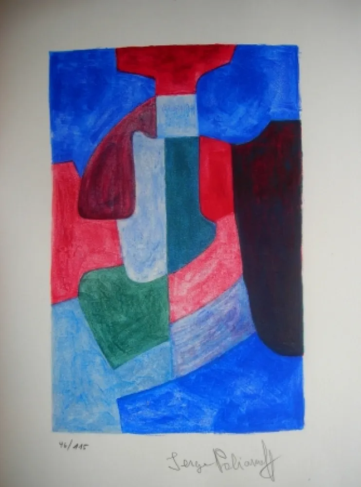 Литография Poliakoff - Jean Cassou: vingt-deux poèms