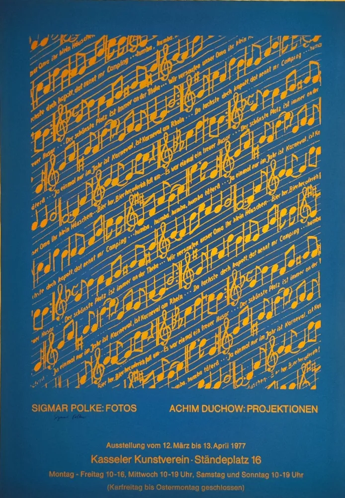 Сериграфия Polke - Ausstellungsplakat Kasseler Kunstverein, 1977.