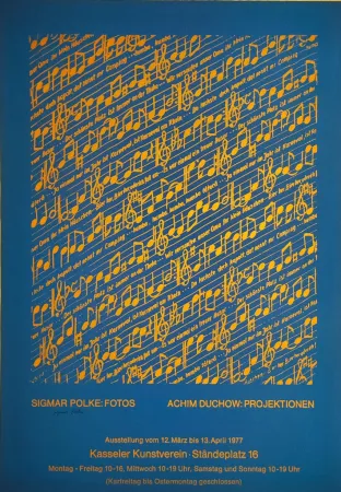 Сериграфия Polke - Ausstellungsplakat Kasseler Kunstverein, 1977.