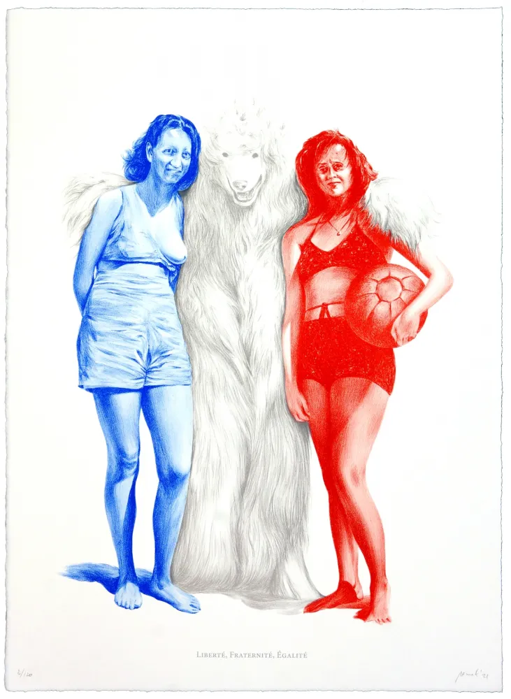Литография Pomet - Liberté, Fraternité, Égalité
