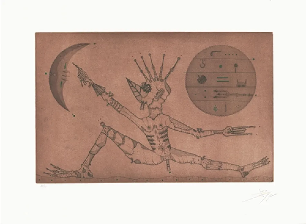 Офорт И Аквитанта Ponç - Entre dues llunes