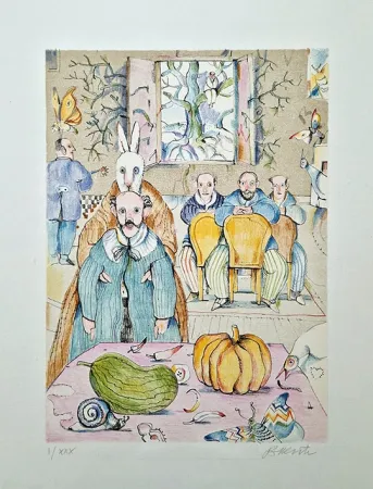 Литография Possenti - Interno con zucca