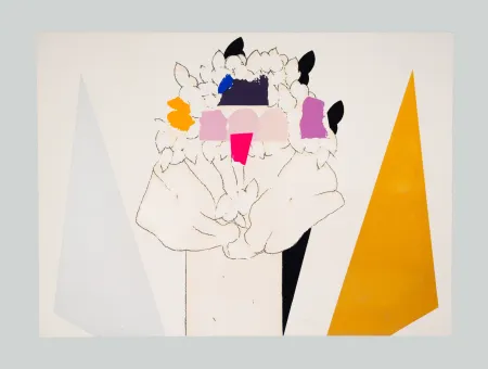 Сериграфия Pozzati - A che punto siamo con i fiori