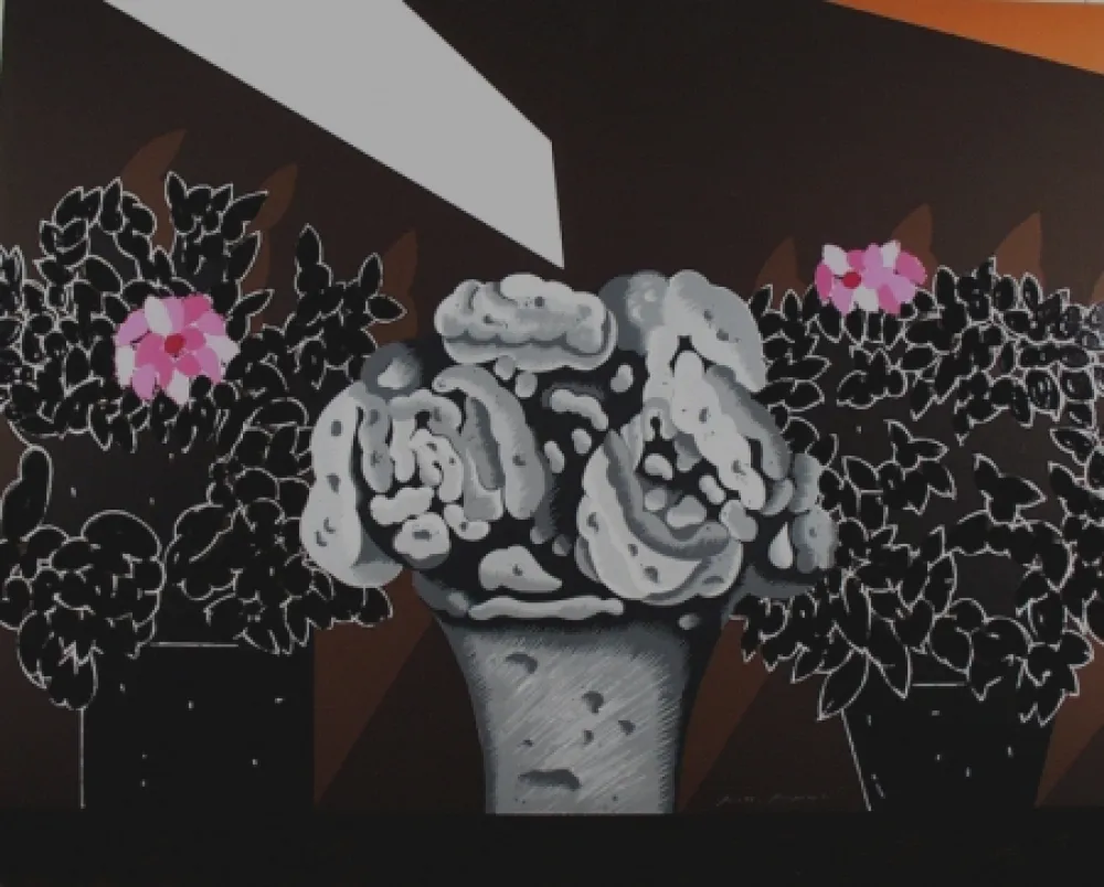 Сериграфия Pozzati - Fiori neri