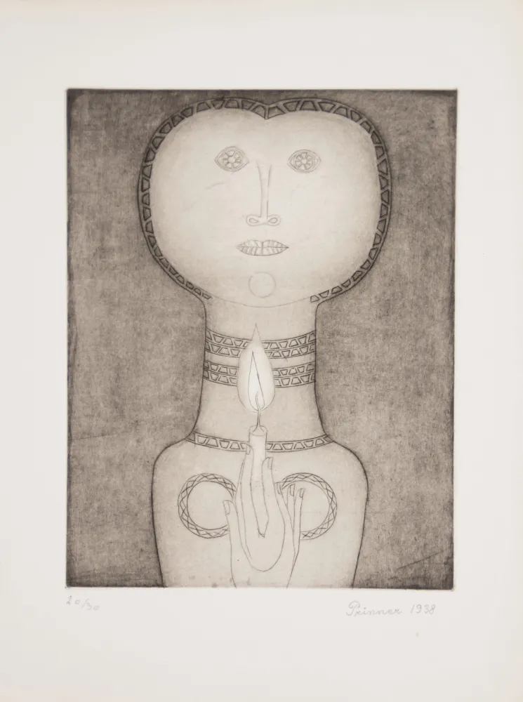 Офорт Prinner - Femme à la Bougie.