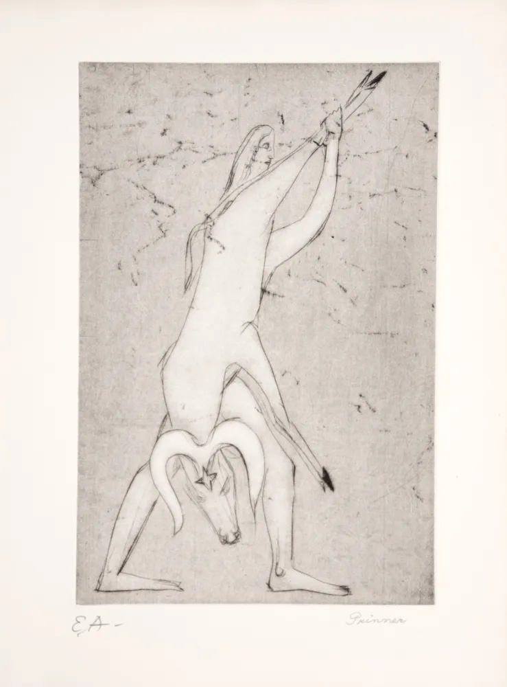 Офорт Prinner - Le livre des morts Égyptiens, 1948.