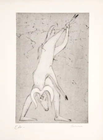 Офорт Prinner - Le livre des morts Égyptiens, 1948.