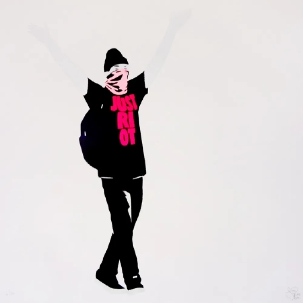 Сериграфия Pure Evil - Just Riot (Flouro pink)