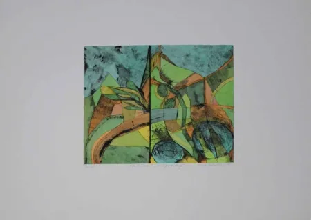 Гравюра Сухой Иглой Pyroth - Allerlei innen.  Der Riss im Gebirge.