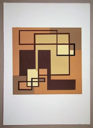 Литография Radice - Compositione astratta marrone